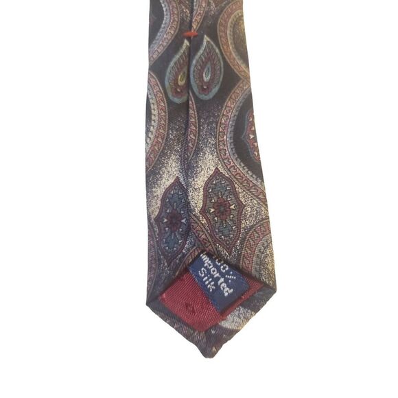 Vintage Cambridge Classics Mervyns 100% Italian Silk Tie Necktie Multicolo - Picture 7 of 12